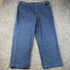 Ruby Rd Women's Jeans Size 16 Denim Blue Elastic Waist Cropped Pants